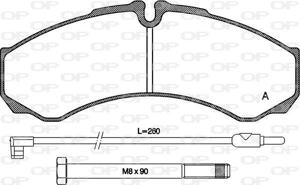 OPEN PARTS Piduriklotsi komplekt,ketaspidur BPA0651.02